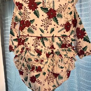 Ruffle Butts Red and Cream Floral Bodysuit